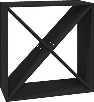 vidaXL Botellero De Madera Maciza De Pino Negro 62x25x62 Cm Vidaxl