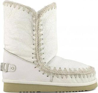 Mou Schoenen, Dames, Wit, 36 EU, Wol, Iconische Eskimo-laars met Strass-logo