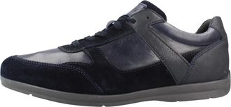 Geox U Adrien A - Heren - Sneakers - Blauw - 41 EU - Leer - Schoenen
