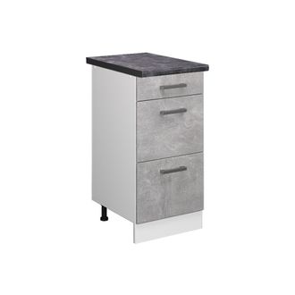 Vicco Mueble Bajo De Cocina R-line, Hormig&oacute;n, 40 Cm Con Cajones, Et Antracita