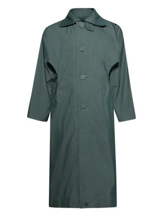 Issey Miyake Cavity button belted coat - Green