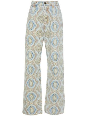Etro paisley-print straight-leg jeans - Blue