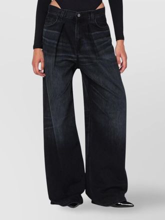 Haikure wide-leg denim jeans with front and back pockets