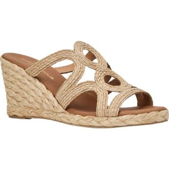 Andr&eacute; Assous Neena Espadrille Wedge Sandal in Natural Raffia at Nordstrom, Size 11