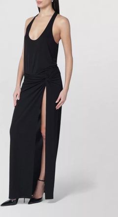 Andamane juno dress ruched knot floor length