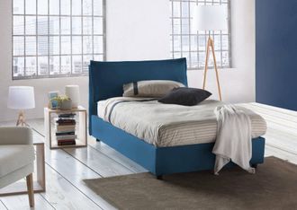 Talamo Italia Talamo Italia - Cama De Plaza Y Media Agata, Cama Contenedor Con Revestimiento De Tela, 100% Made In Italy, Apertura Frontal, Con Colch&oacute;n 120x200 Cm I