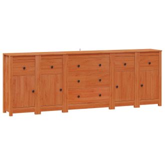 vidaXL Aparador 5 Uds. Marr&oacute;n Cera 226 X 35 X 80 Cm Pino Macizo Vidaxl