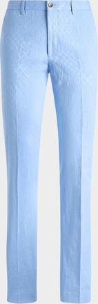 Etro Mens Tonal Paisley Stretch Cotton Pants