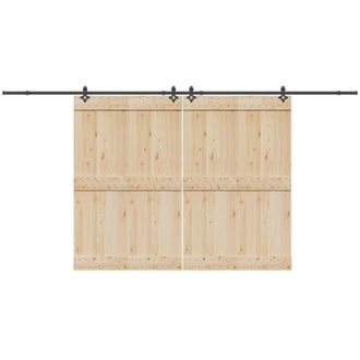 vidaXL Vidaxl - Kit De Herrajes Para Puertas Correderas Acero Negro 427 Cm