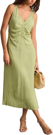Reiss Pari Ruched Linen-Blend Dress
