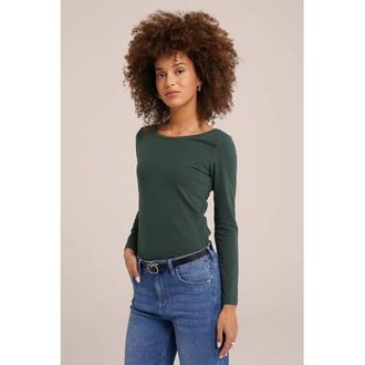 WE Fashion longsleeve donkergroen