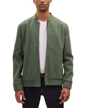 Ron Tomson Relaxed Unlined Varsity Zipper Jacket