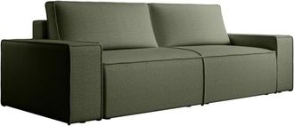VENTE-UNIQUE.COM Sof&aacute; cama poli&eacute;ster 4 plazas verde 257x102cm