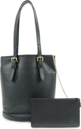 Louis Vuitton Petit Bucket Epi Leather Black Leather Handbag (Pre-Owned)