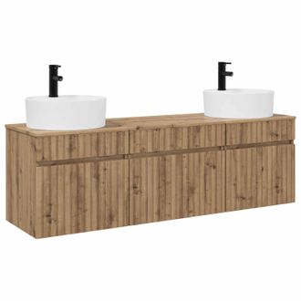 vidaXL Juego De Muebles De Ba&ntilde;o 3 Uds. Roble Artisan 49 X 44,5 X 65 Cm Vidaxl