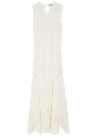 Erdem Scalloped Crochet Cotton Maxi Dress - Ivory - S (UK8-10 / S)