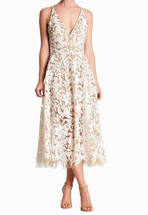 Dress The Population Blair Dress In White/nude