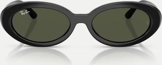 Ray-Ban Rb2223 - Occhiali da sole ovali neri con lenti verdi-Nero