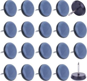 OEM 32 Piedini Per Mobili (25 Mm) Con Chiodi In Acciaio Inox, Teflon E Ptfe Per Spostare Senza Sforzo Mobili Pesanti Protezione Per Pavimenti Lisci E Moqu
