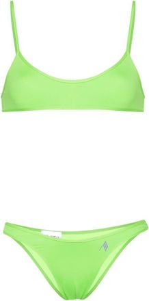 The Attico rubberised-logo bikini - women - Elastane/Polyamide/Polyamide/Spandex/Elastane - L - Green