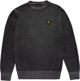 RefrigiWear Rondgebreide trui - Heren - Ronde hals truien - Grijs - S - Wol - Truien & Vesten