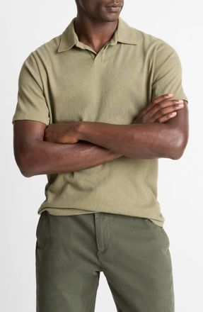 Vince Loose Johnny Collar Polo in Sage at Nordstrom, Size Small