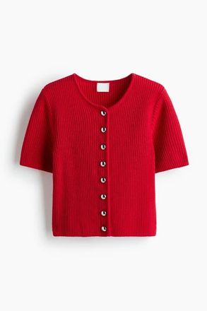 H&M Rib-knit Cardigan in Red at Nordstrom, Size Xx-Small