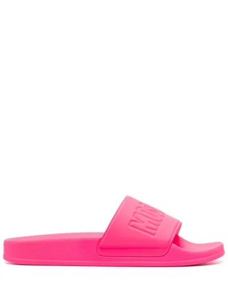 Moschino Sandali slides con logo goffrato - Rosa