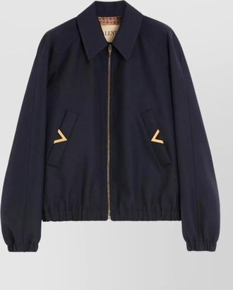 Valentino Garavani nylon bomber jacket vgold logo detail