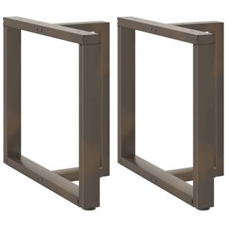 Berkfield Home Dining Table Legs T-Shaped&not;2 pcs Natural Steel 80x35x(72-73) cm Steel in Black