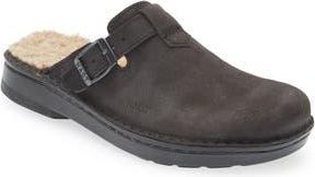 Naot Martos Faux Shearling Mule in Oily Midnight Suede at Nordstrom Rack, Size 6Us / 37Eu