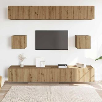 Berkfield Home Classic 6 Piece TV Cabinet Set Wall-mounted Artisan Oak Engineere