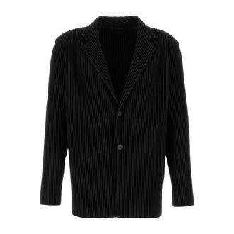 Issey Miyake Blazers, male, Black, Size: XL Stylish Black Polyester Blazer