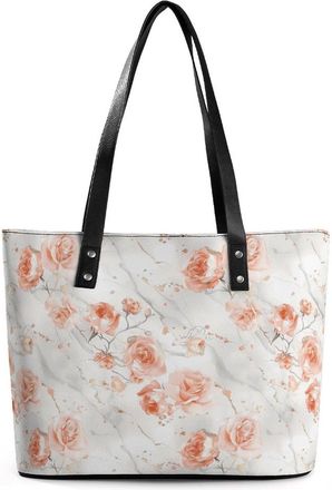 Generic White Marble Rose Gold Tote Bags for Women Cute Shoulder Purses Handbags