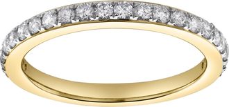 LuvMyJewelry Lina 14K Gold Round Diamond Studded Eternity Ring - 0.51cts