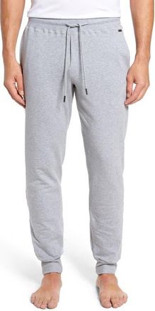 Hanro Living Cotton Drawstring Lounge Pants in Grey Melange at Nordstrom, Size X-Large