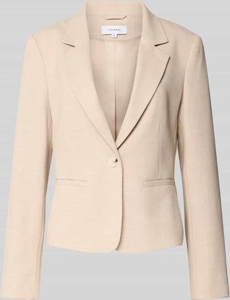 Comma Slim Fit Blazer mit Viskose-Anteil in Sand, Gr&ouml;&szlig;e 34