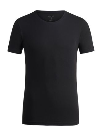 Olymp Level Five Mens Long-Sleeved T-Shirt Plain Body Fit, Black 68., XL