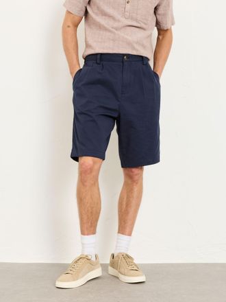 Fat Face FatFace Navy Pleat Front Chino Shorts