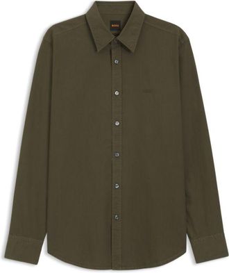 BOSS Regular-fit shirt in cotton poplin