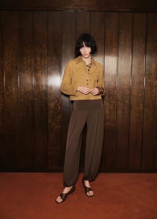 Mango Giacca camoscio bottoni ocra - Donna - XS - MANGO