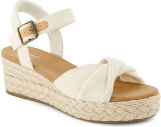 Toms Kinsley Ankle Strap Espadrille Platform Wedge Sandal in Natural at Nordstrom, Size 7.5