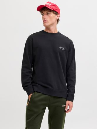 Jack & Jones Sweatshirt JACK & JONES JJEARCHIVE GRAPHIC SWEAT CREW NECK NOOS, Herren, Gr. XXL, schwarz, angeraute Sweatware, Obermaterial: 80% Baumwolle, 20% Polye