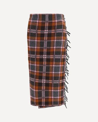 Guest In Residence Tartan fringed wrap Skirt Female M