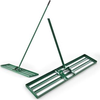 Costway Rastrello Livellatore per Prato, Attrezzo per la Livellatura del Prato con Manico Ergonomico, Livellatrice per Giardino, Cortile, Campo da Golf