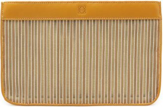 Loewe Mustard Mesh Leather Clutch Bag Pouch (Pre-Owned)