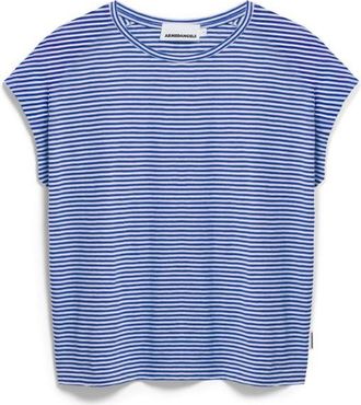Armedangels Slub Jersey Stripe T-Shirt f&uuml;r Damen | blau/lila