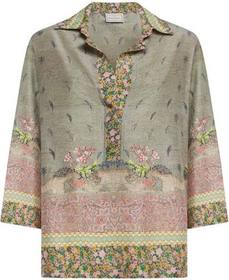 Pierre-Louis Mascia Pierre Louis Mascia Womens Printed Silk Shirt