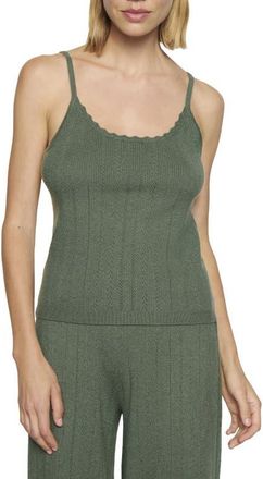 Eberjey Pointelle Knit Scoop Neck Camisole in Desert Sage at Nordstrom, Size X-Small