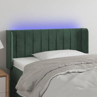 vidaXL Cabecero Con Led De Terciopelo Verde Oscuro 83x16x78/88 Cm Vidaxl